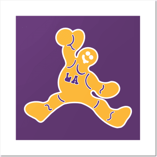 Jumping LA Lakers Gingerbread Man Posters and Art